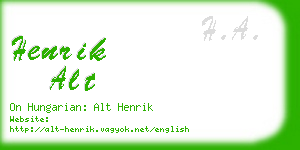 henrik alt business card